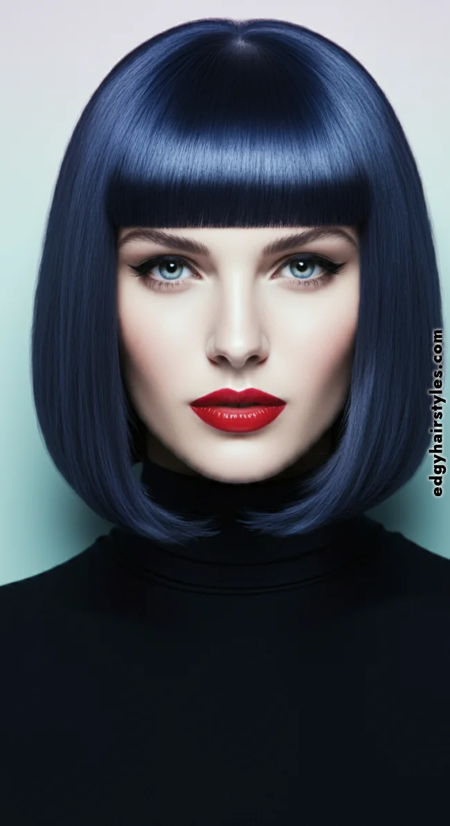 3. Blunt Bob With Bangs | Bob With Center Parting: Latest Hairstyle Trend!