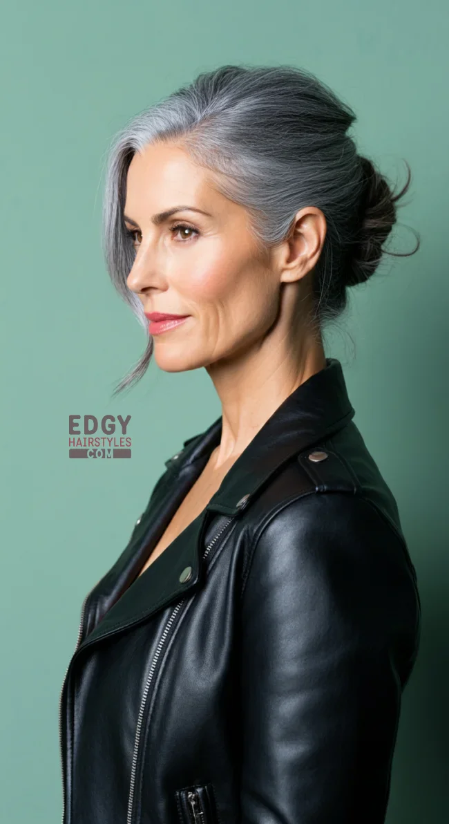 8. Sleek Bun | Elegant Hairstyles For Women Over 60 With Fine Hair
