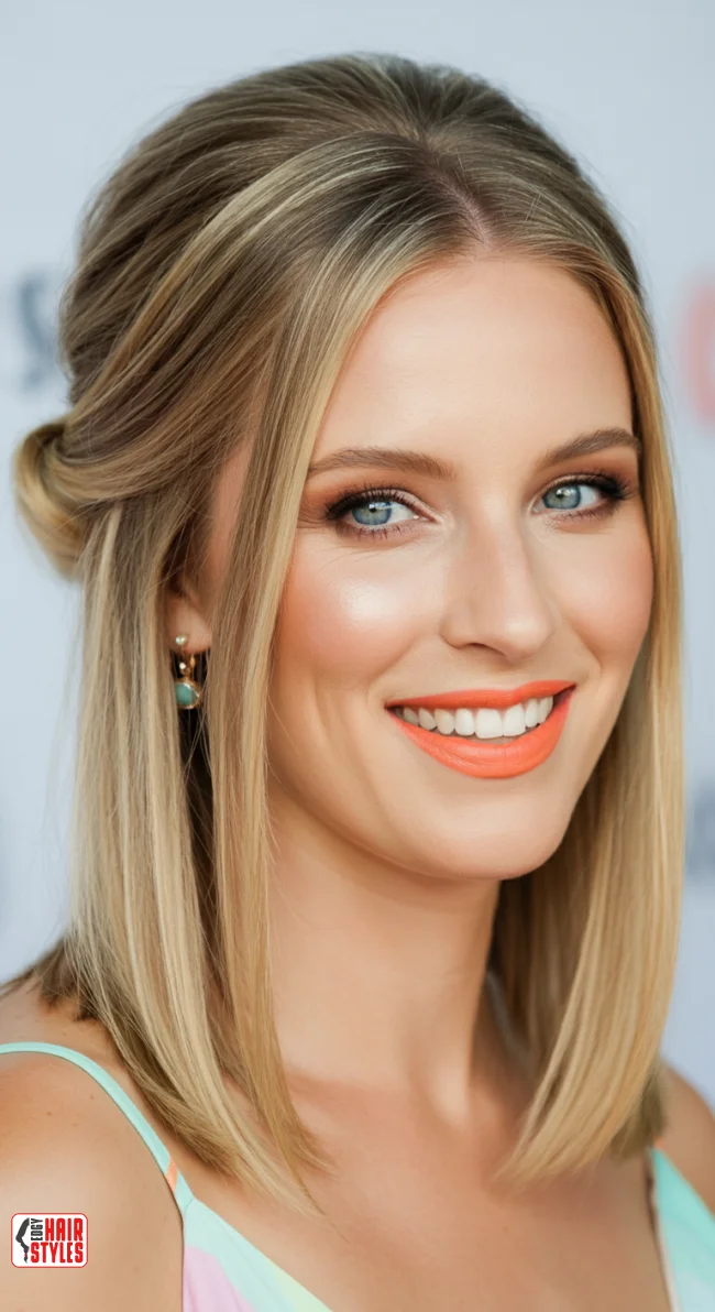 6. Half-Up, Half-Down Knot | Stunning Hairstyles For Straight Hair - Flawless Elegance