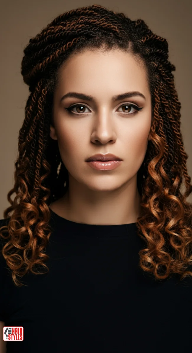 8. Half-Up Twists | Electrified Hair: 10 Helpful Hairstyles To Calm Down Your Frizzy Hair