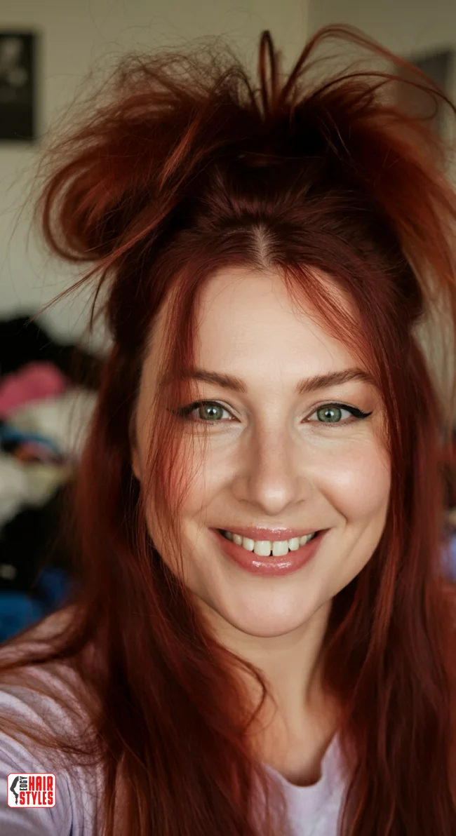 4. Half-Up Messy Bun | Embrace Effortless Charm With Messy Hairstyles