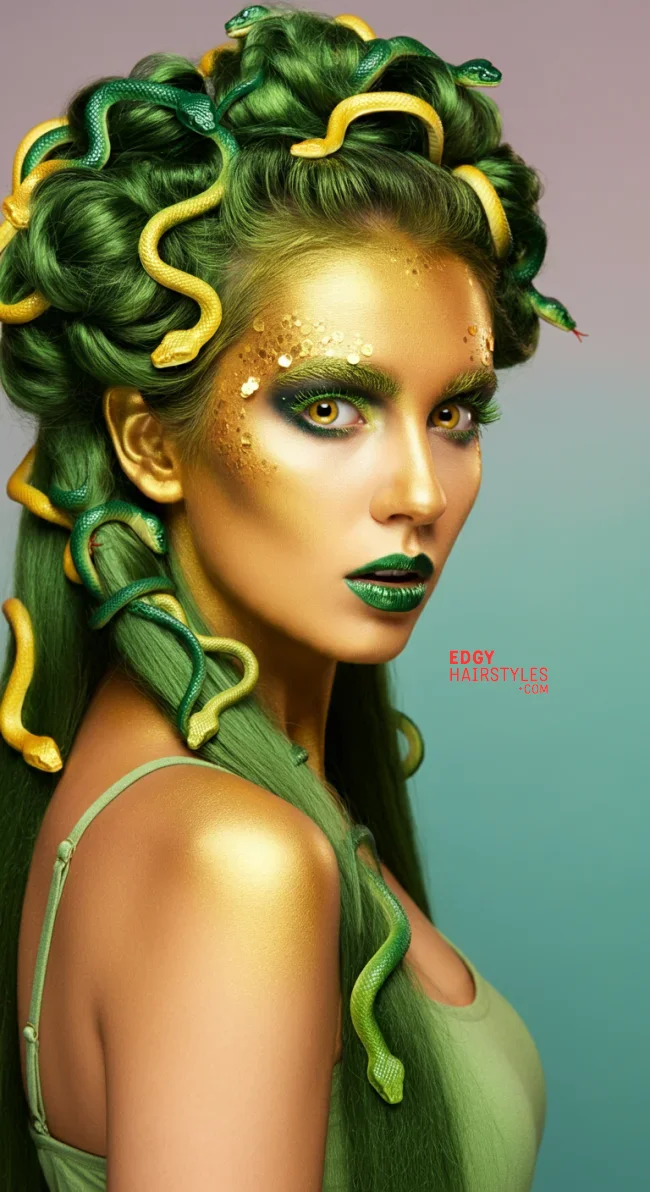 5. Medusa Snakes | Easy Halloween Hairstyles Tutorials To Complete Your Costume
