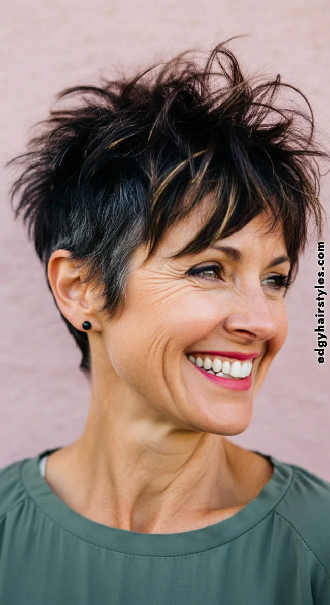 9. Messy Pixie with Highlights | Trending Short Hairstyles For Women Over 50 (2025)