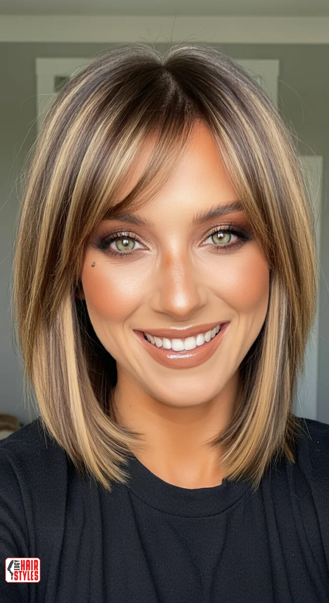 4. Balayage with Curtain Bangs | Trendy Hairstyles With Balayage - Brighten Your Look