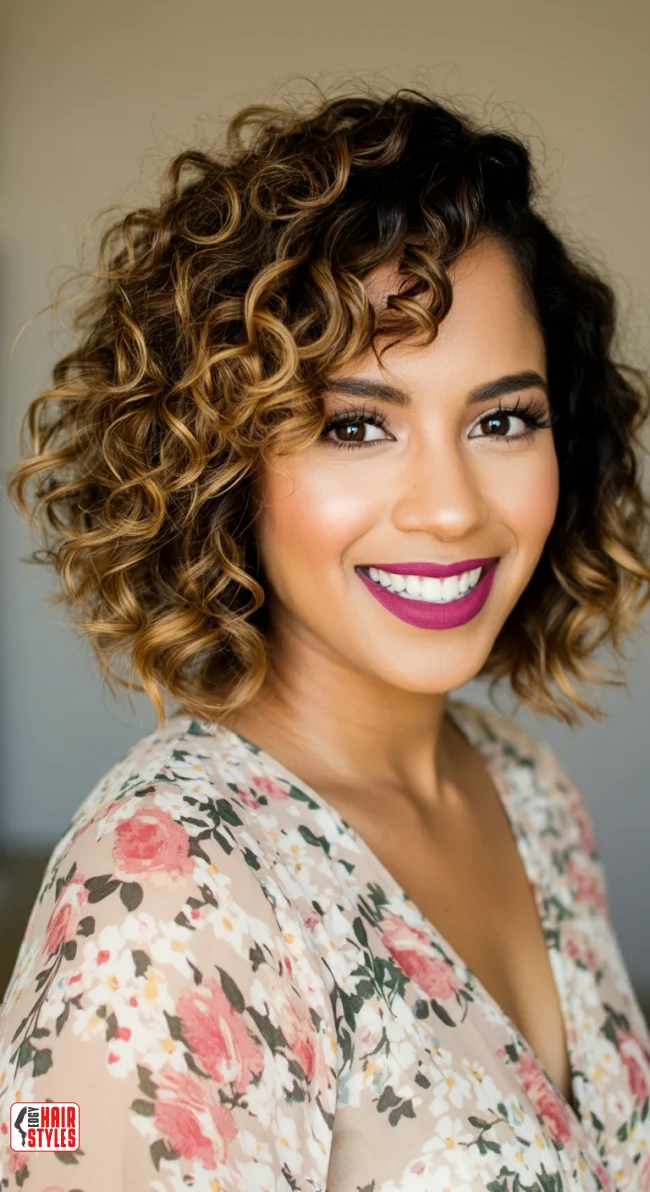 3. Curly Balayage Lob | Trendy Hairstyles With Balayage - Brighten Your Look