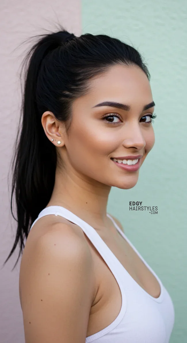 3. Sleek High Ponytail | 7 Holiday Hairstyles That Are Easy
