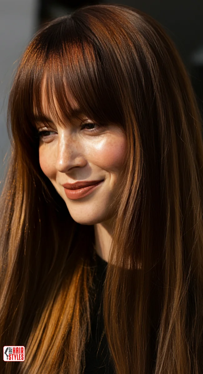 9. Caramel Curtain Bangs | Unveiling The Allure Of Caramel Hairstyles - Sweeter Than Ever