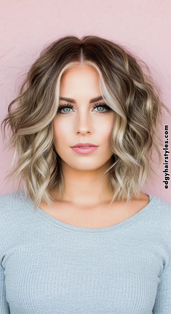 5. Wavy Lob with Textured Ends | Top Volume-Boosting Haircuts For Thin Hair