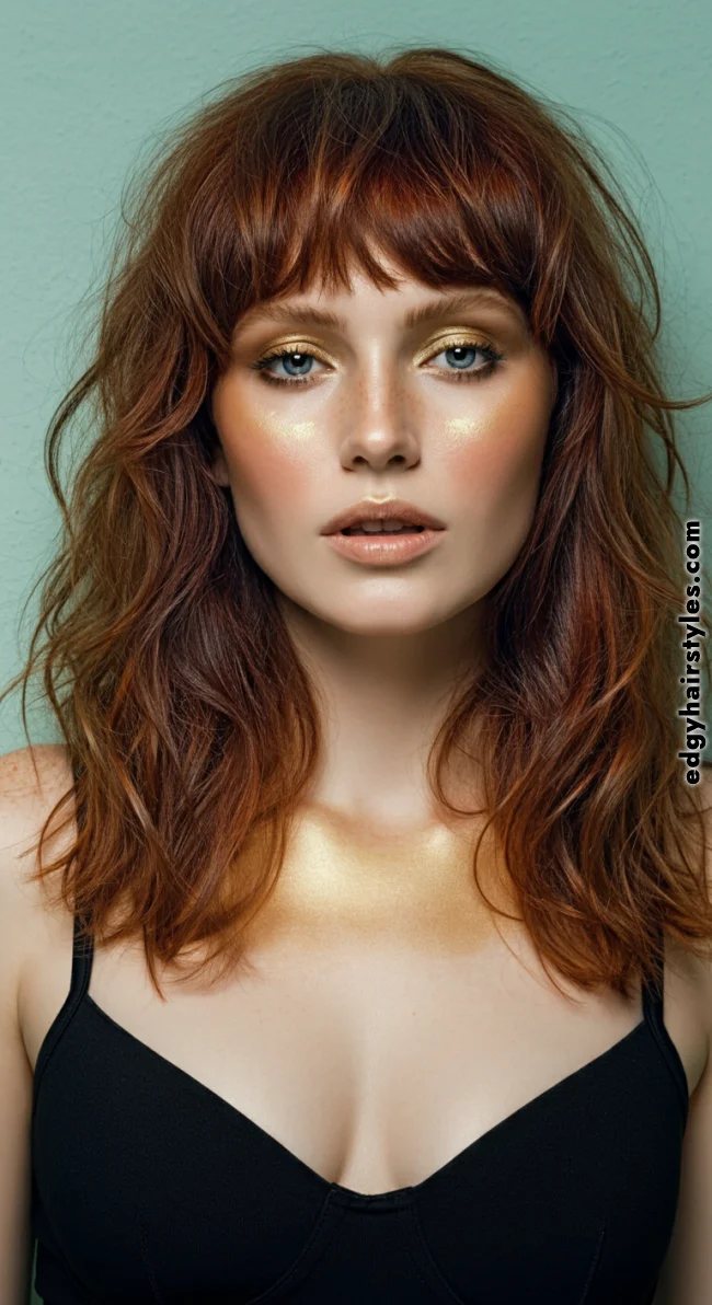 3. Shag Cut with Curtain Bangs | Top Volume-Boosting Haircuts For Thin Hair