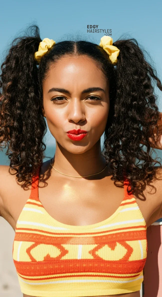 6. Curly Pigtails | 8 Cute And Easy Pigtail Hairstyles For All Ages