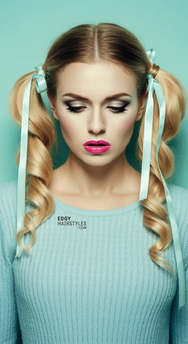 7. Ribbon-Wrapped Pigtails | 8 Cute And Easy Pigtail Hairstyles For All Ages