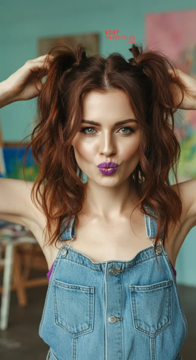 4. Messy Half-Up Pigtails | 8 Cute And Easy Pigtail Hairstyles For All Ages