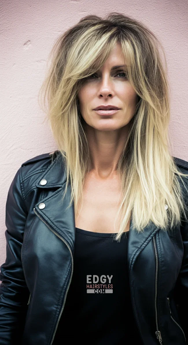 10. Textured Layers with Face-Framing Strands | Chic Long Hairstyles For Women Over 40