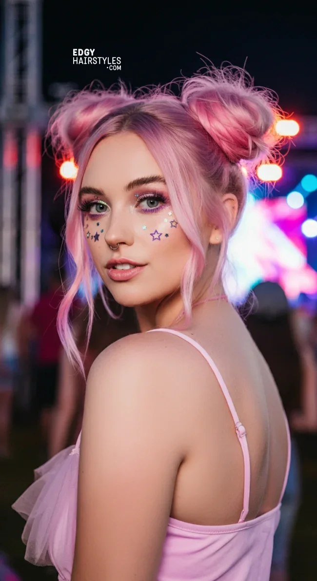4. Space Buns | 8 Best Concert Hairstyles: Easy &Amp; Stylish Looks For Every Show