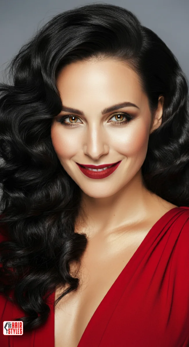 8. Voluminous Curls with a Deep Side Part | Hairstyles For Long Face Shape: A Guide To Flattering And Trendy Looks