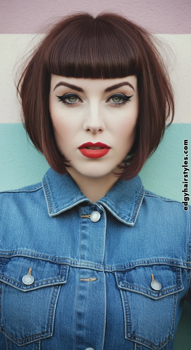 5. Blunt Bangs with a Bob Cut | Chic Blunt Bangs: Stylish Trends And Timeless Elegance