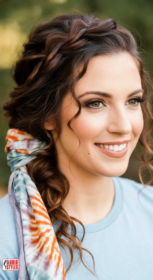 4. Boho Braided Scarf | 10 Hairstyle Ideas Using A Scarf - Chic And Trendy