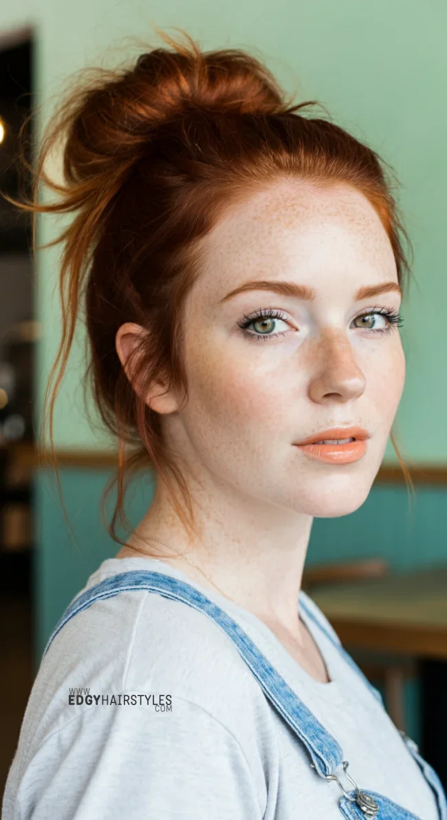 10. Messy Bun with Strands | 10 Stunning Hairstyles You Can’t Miss This Year