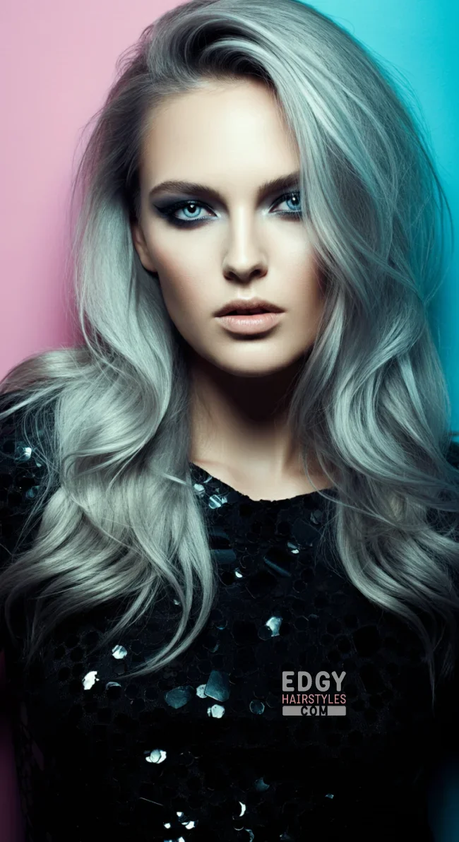 10. Silver Ombre Waves | Perfect Hair Colors For Blue Or Green Eyes