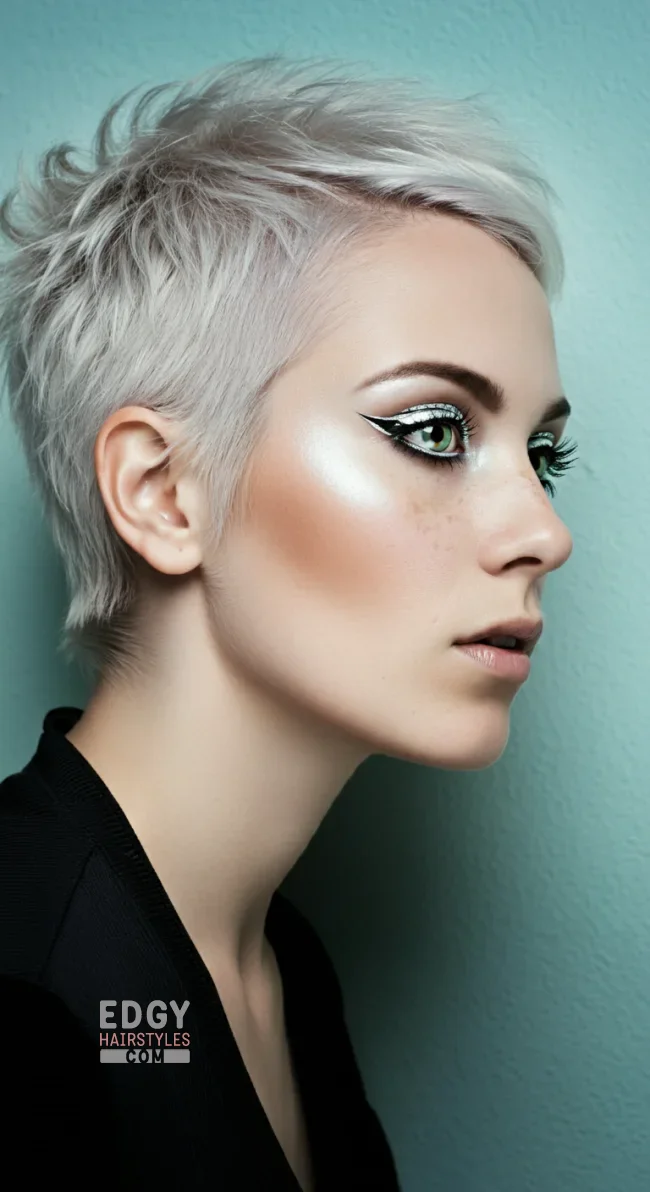 4. Platinum Blonde Pixie Cut | Perfect Hair Colors For Blue Or Green Eyes