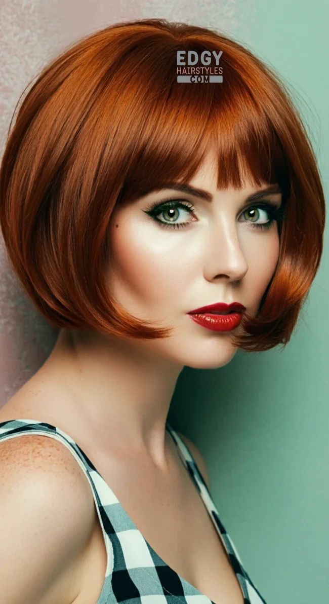 2. Copper Red Bob | Perfect Hair Colors For Blue Or Green Eyes