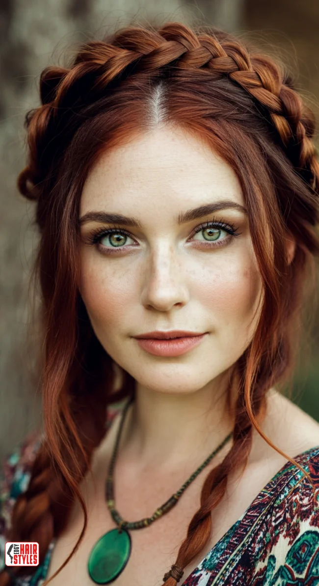 10. Braided Crown | 10 Hairstyle Ideas For Round Face And Thick Hair