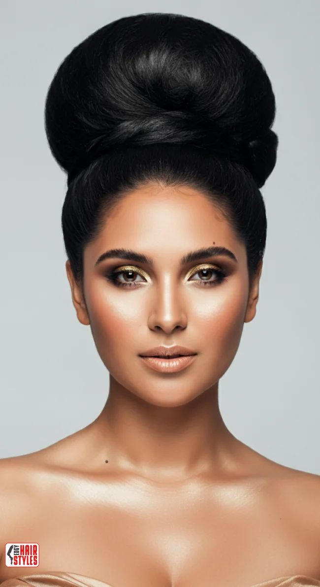 9. Voluminous Crown Bun | 10 Hairstyle Ideas For Round Face And Thick Hair
