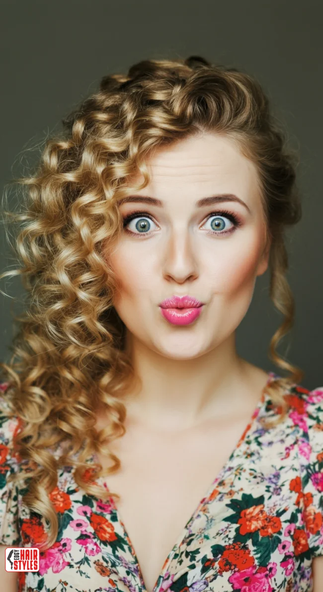 5. Half-Up Half-Down Curls | 10 Hairstyle Ideas For Round Face And Thick Hair