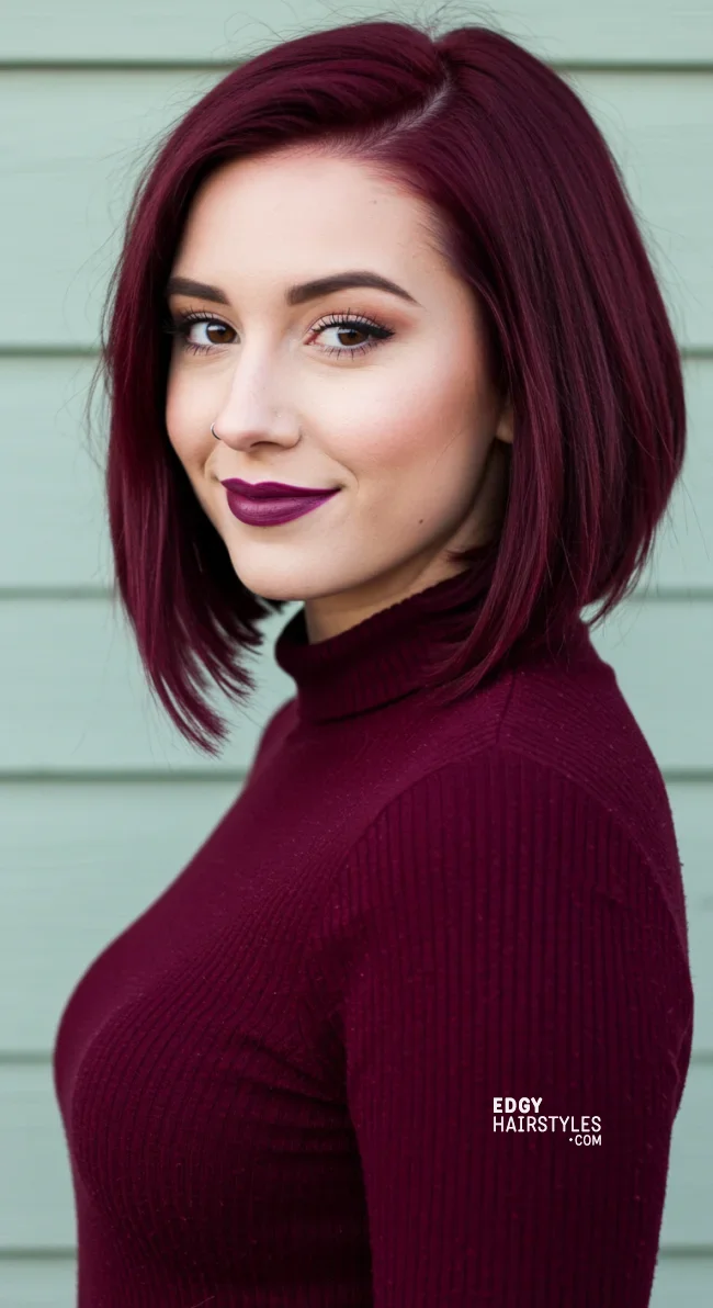 7. Deep Burgundy Lob | 10 Red Hair Looks To Warm Up Your Vibe This Winter