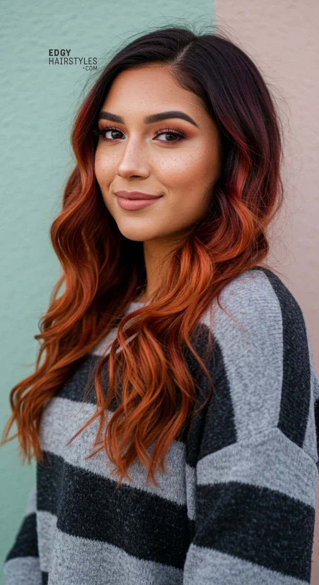 6. Burnt Orange Ombre | 10 Red Hair Looks To Warm Up Your Vibe This Winter