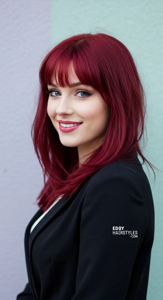 5. Cherry Red Bangs | 10 Red Hair Looks To Warm Up Your Vibe This Winter