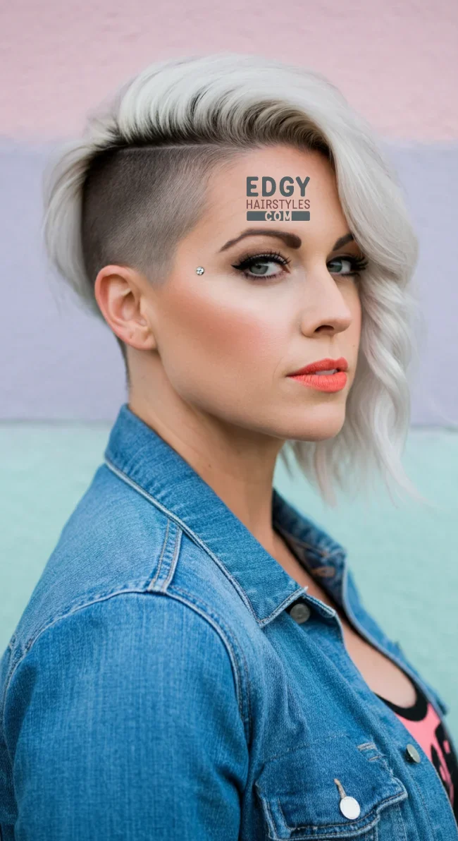 8. Side-Swept Bangs with Shaved Side Panels | Explore Long Hair With Shaved Sides Hairstyles