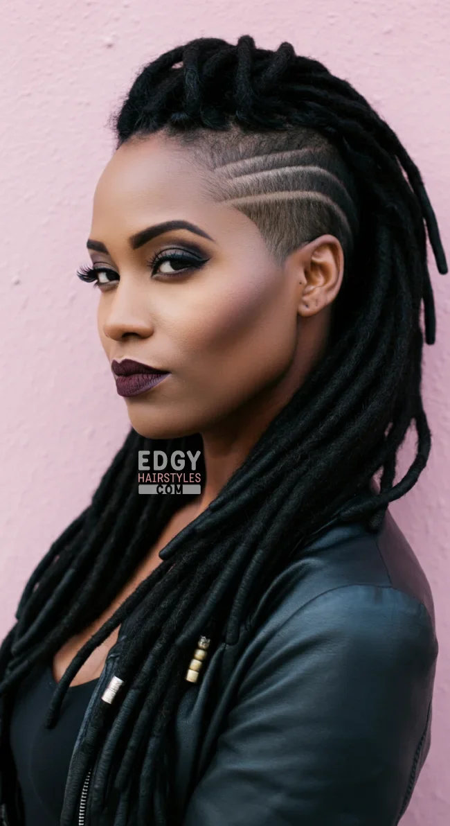 7. Long Dreadlocks with Shaved Undercut | Explore Long Hair With Shaved Sides Hairstyles