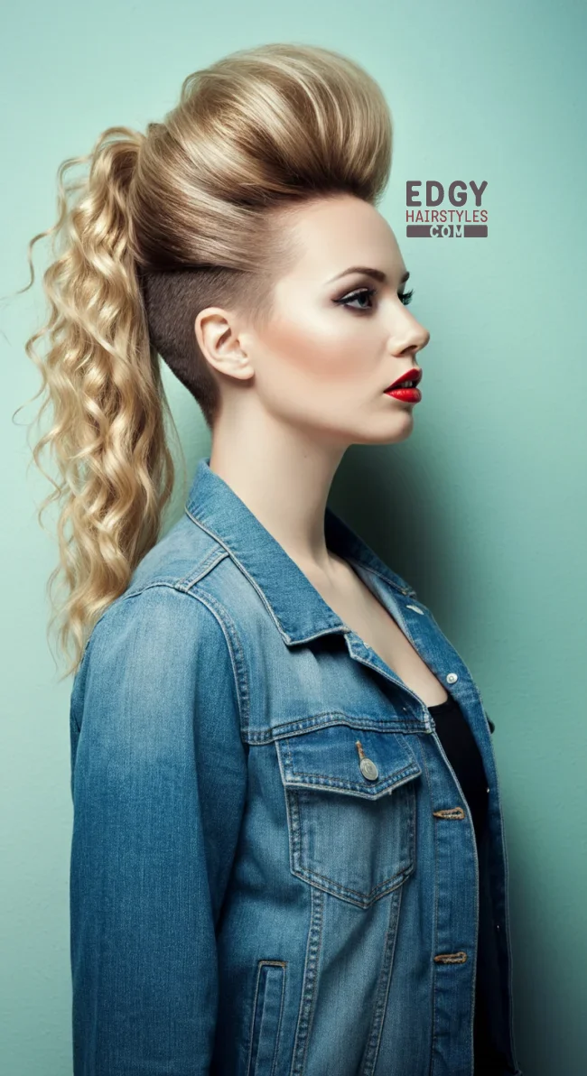 9. Voluminous Ponytail with Shaved Sides | Explore Long Hair With Shaved Sides Hairstyles