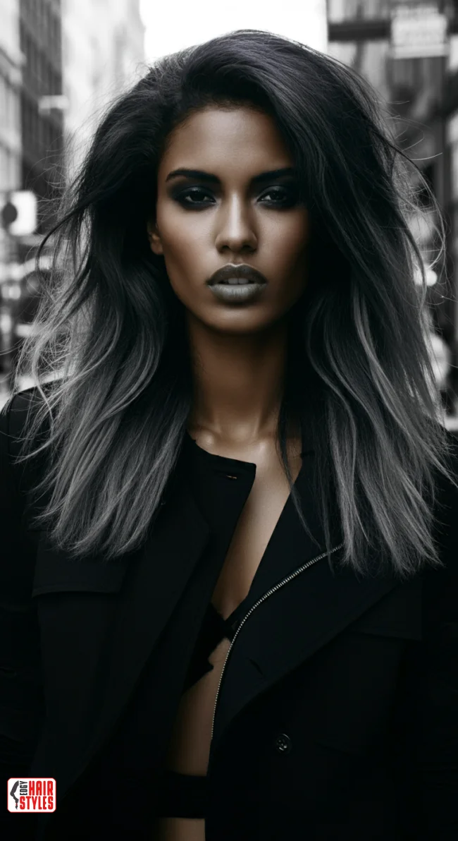 8. Brunette and Gray Fusion | Reverse Balayage On Grey Hair: Everything You Need To Know