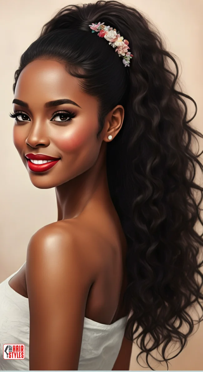 6. Half-Up, Half-Down Ponytail | Cute Ponytail Hairstyles For Black Girls: Embrace Your Natural Beauty