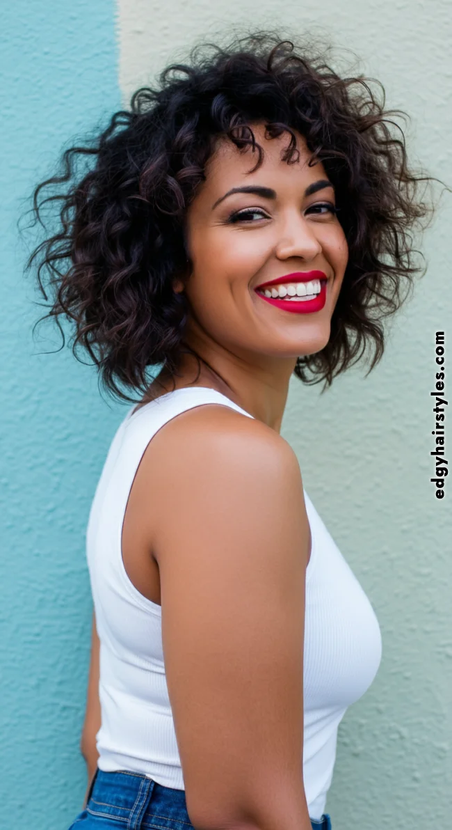 4. Chin-Length Shaggy Bob | Flattering Haircuts For Chubby Faces And Thick Hair