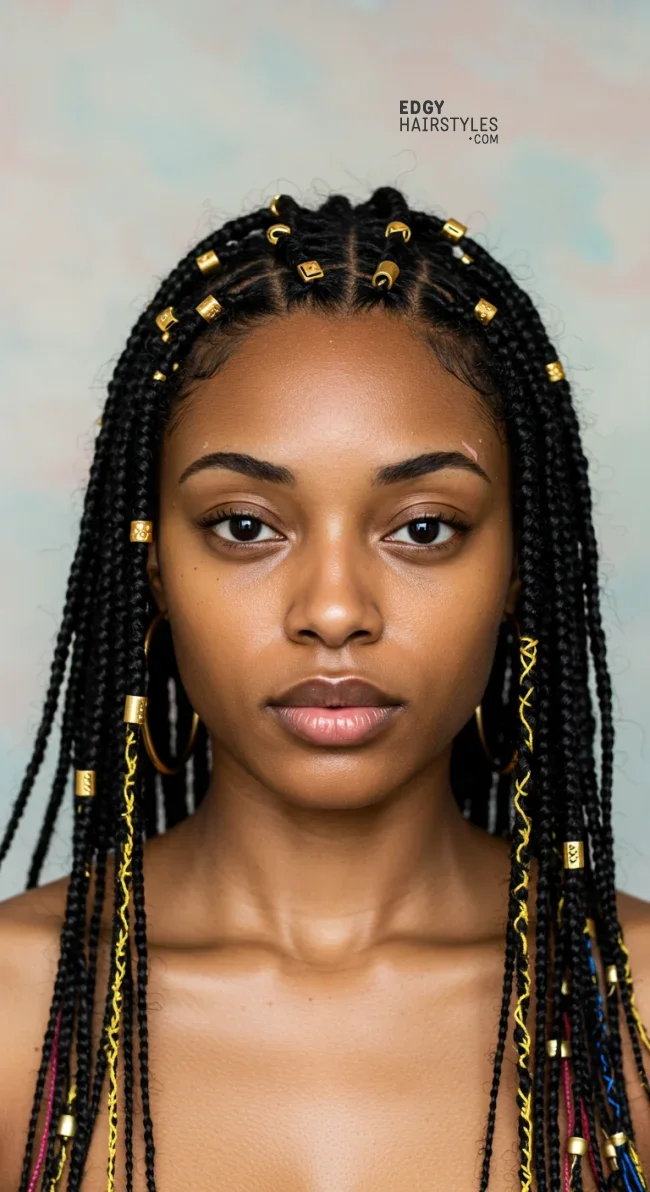 8. Accessorized Braids | 10 Gorgeous Ways To Style Box Braids