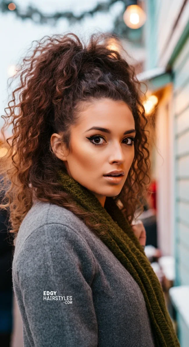 5. Voluminous High Ponytail | 10 Unique Winter Hairstyles – Best Winter Trends