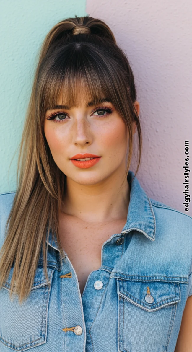 10. Ponytail with Bangs | Ponytail Hairstyles: Elevate Your Look With These 10 Styles In 2025