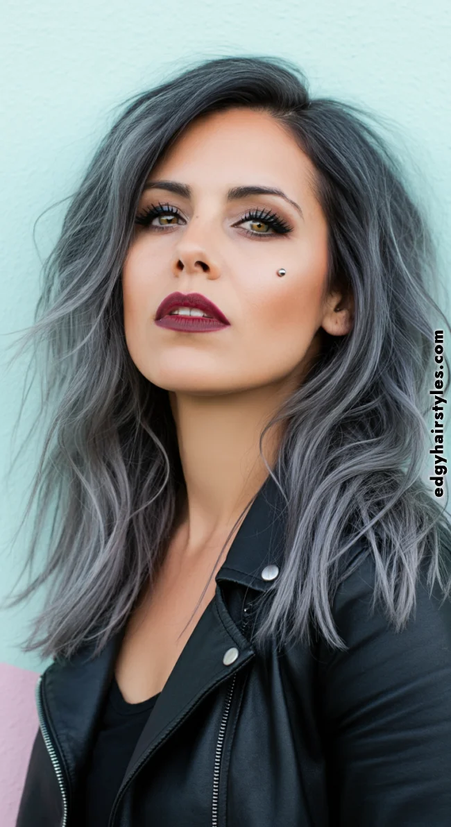 10. Ash Gray Tousled Layers | 2025 Vogue Hair Color Trends: Embrace The Hues