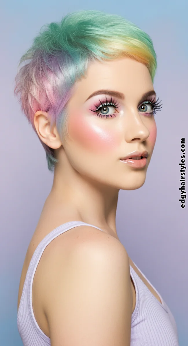 5. Pastel Rainbow Pixie | 2025 Vogue Hair Color Trends: Embrace The Hues