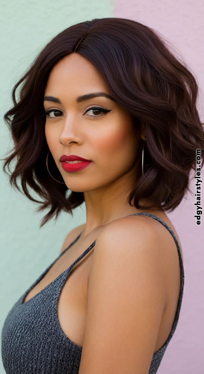 9. Chocolate Cherry Lob | 2025 Vogue Hair Color Trends: Embrace The Hues