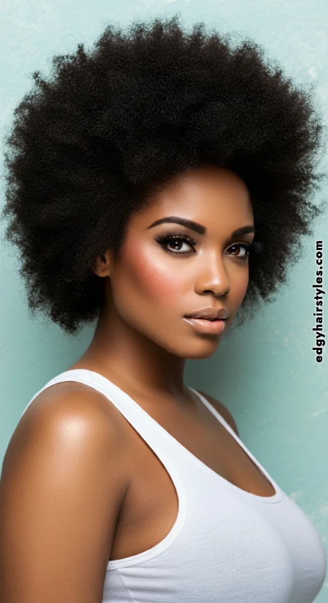 3. Short Afro with Defined Curls | Short Natural Haircuts For Black Women With Round Faces