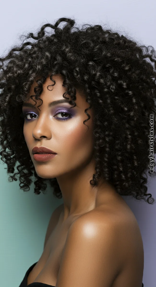 5. Finger-Coiled Curls | Short Natural Haircuts For Black Women With Round Faces