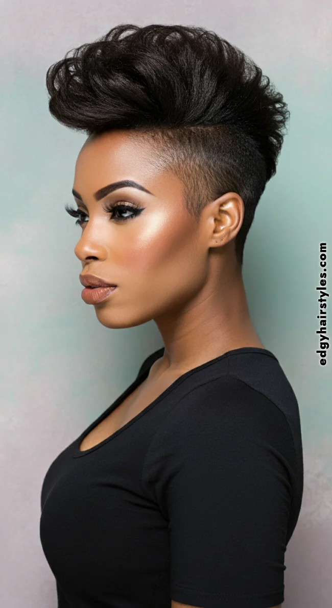 6. High Top Fade | Short Natural Haircuts For Black Women With Round Faces