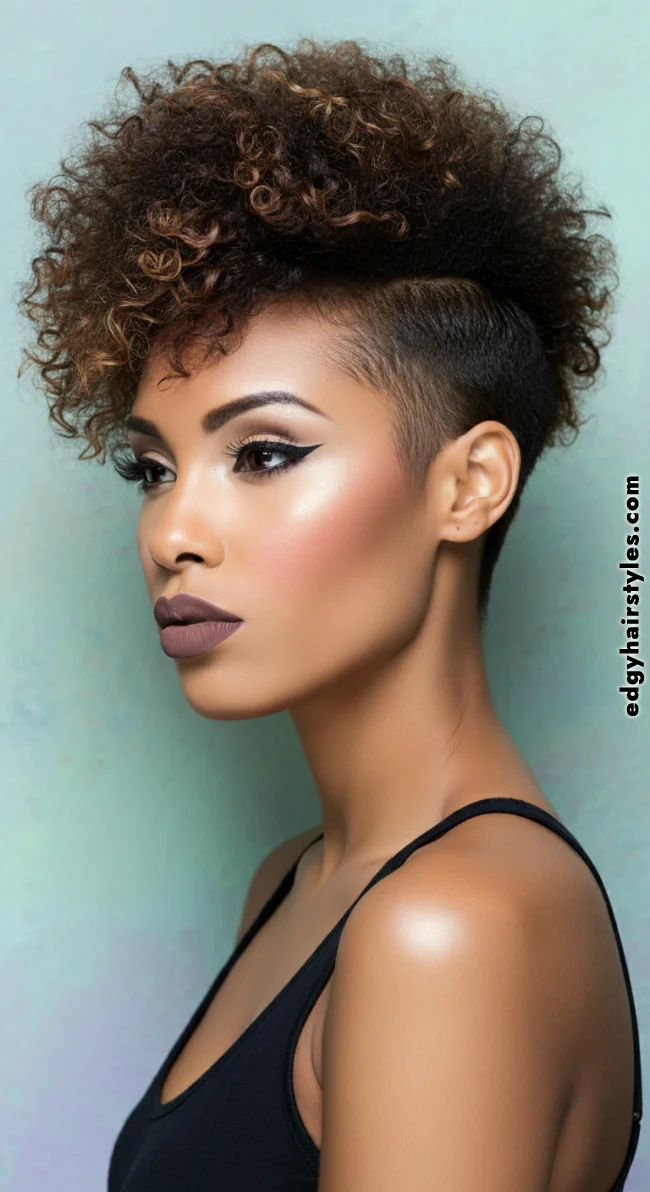 10. Short Frohawk | Short Natural Haircuts For Black Women With Round Faces