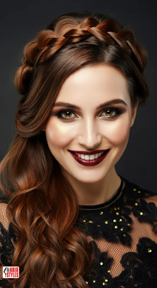 4. Half-Up Half-Down with Braided Crown | Long Hairstyles For Every Occasion: Elevate Your Style