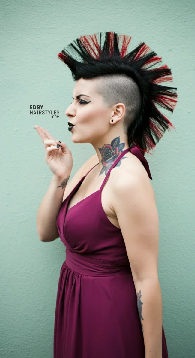 5. Spiky Gothic Mohawk | 8 Most Popular Goth Hairstyles For Girls