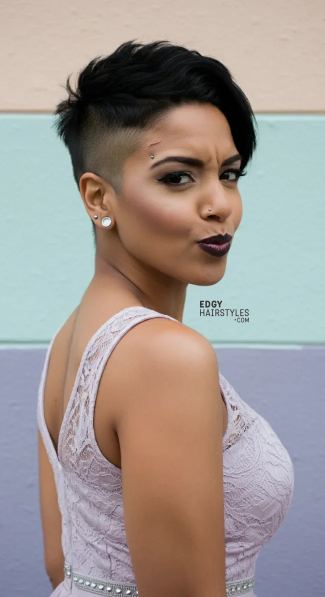 4. Short Pixie Cut with Undercut | 8 Most Popular Goth Hairstyles For Girls